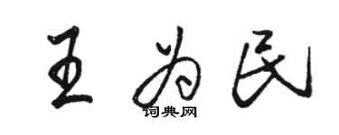 骆恒光王为民行书个性签名怎么写