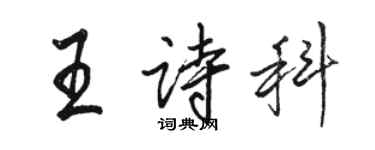 骆恒光王诗科行书个性签名怎么写
