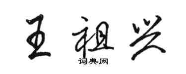 骆恒光王祖兴行书个性签名怎么写