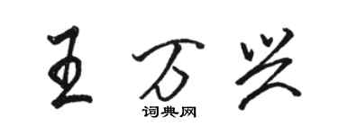 骆恒光王万兴行书个性签名怎么写