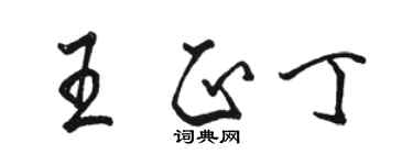 骆恒光王正丁行书个性签名怎么写