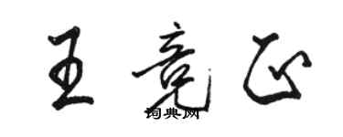 骆恒光王竞正行书个性签名怎么写