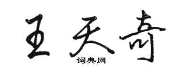 骆恒光王天奇行书个性签名怎么写
