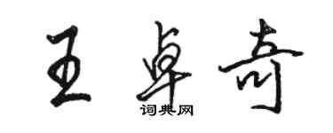 骆恒光王卓奇行书个性签名怎么写