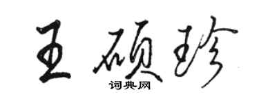 骆恒光王硕珍行书个性签名怎么写