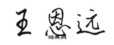 骆恒光王恩远行书个性签名怎么写