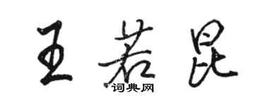 骆恒光王若昆行书个性签名怎么写