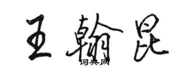 骆恒光王翰昆行书个性签名怎么写
