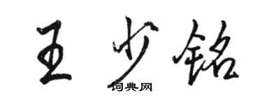 骆恒光王少铭行书个性签名怎么写
