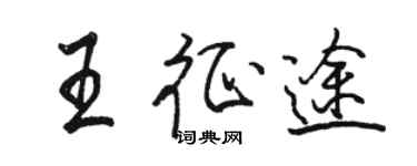 骆恒光王征途行书个性签名怎么写