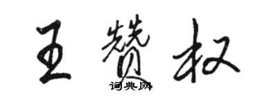 骆恒光王赞权行书个性签名怎么写