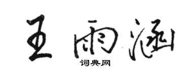 骆恒光王雨涵行书个性签名怎么写