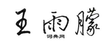 骆恒光王雨朦行书个性签名怎么写