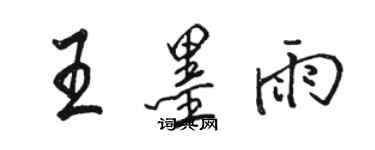骆恒光王墨雨行书个性签名怎么写