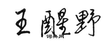骆恒光王醒野行书个性签名怎么写