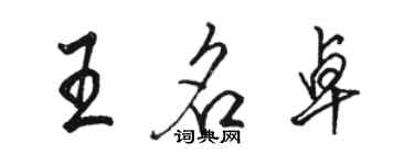 骆恒光王名卓行书个性签名怎么写