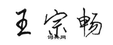 骆恒光王宗畅行书个性签名怎么写