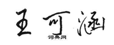 骆恒光王可涵行书个性签名怎么写