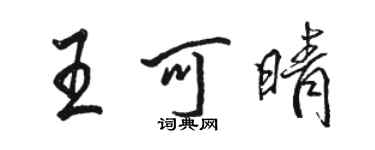 骆恒光王可晴行书个性签名怎么写