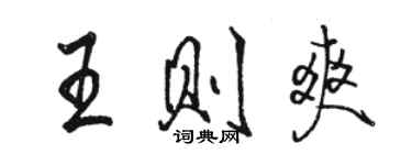 骆恒光王则爽行书个性签名怎么写