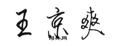 骆恒光王京爽行书个性签名怎么写