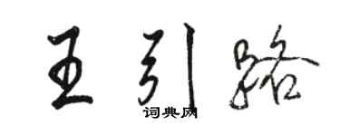 骆恒光王引路行书个性签名怎么写