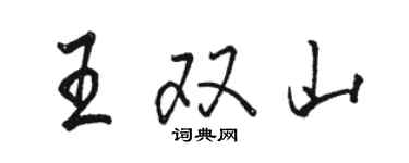 骆恒光王双山行书个性签名怎么写