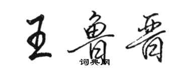 骆恒光王鲁晋行书个性签名怎么写