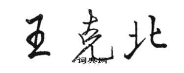 骆恒光王克北行书个性签名怎么写