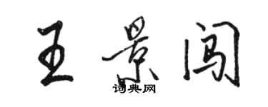 骆恒光王景闯行书个性签名怎么写