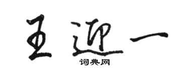 骆恒光王迎一行书个性签名怎么写