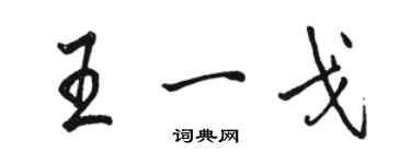 骆恒光王一戈行书个性签名怎么写