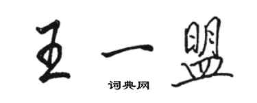 骆恒光王一盟行书个性签名怎么写