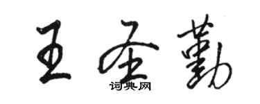骆恒光王圣勤行书个性签名怎么写