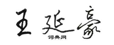 骆恒光王延豪行书个性签名怎么写