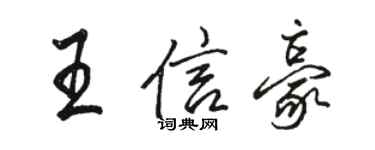 骆恒光王信豪行书个性签名怎么写