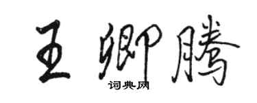 骆恒光王卿腾行书个性签名怎么写