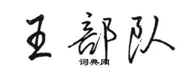 骆恒光王部队行书个性签名怎么写