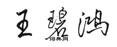 骆恒光王碧鸿行书个性签名怎么写