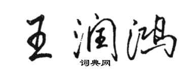 骆恒光王润鸿行书个性签名怎么写