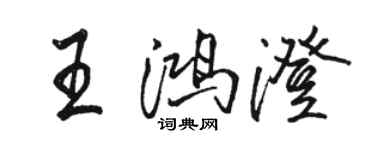 骆恒光王鸿澄行书个性签名怎么写