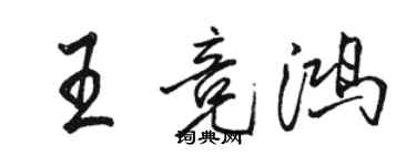 骆恒光王竞鸿行书个性签名怎么写