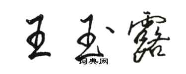 骆恒光王玉露行书个性签名怎么写