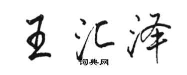 骆恒光王汇泽行书个性签名怎么写