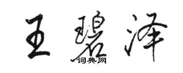 骆恒光王碧泽行书个性签名怎么写
