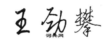 骆恒光王劲攀行书个性签名怎么写