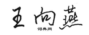 骆恒光王向燕行书个性签名怎么写