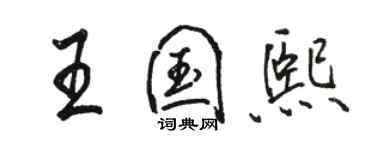 骆恒光王国熙行书个性签名怎么写