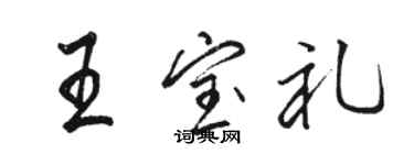 骆恒光王宝礼行书个性签名怎么写