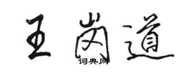 骆恒光王岗道行书个性签名怎么写